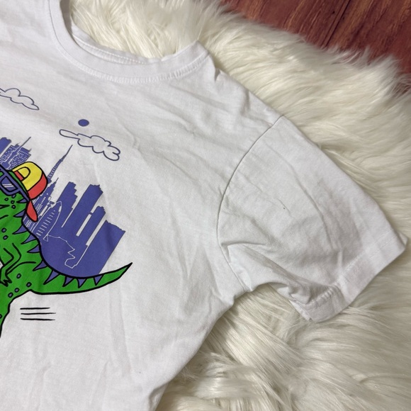 Primark Youth Boy Size 7-8 Years White Shirt with Colorful Dinosaur Graphic - Picture 8 of 12